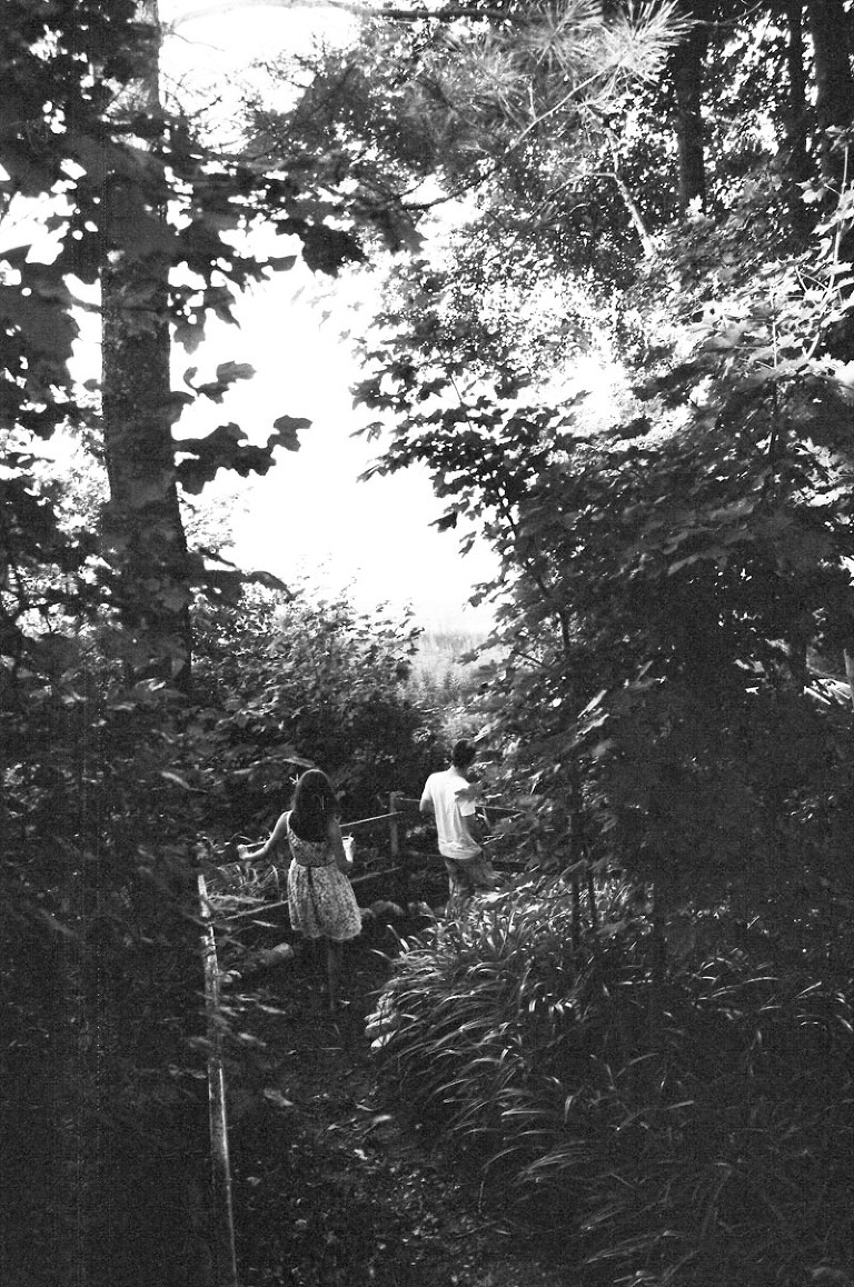 black and white film engagement photos